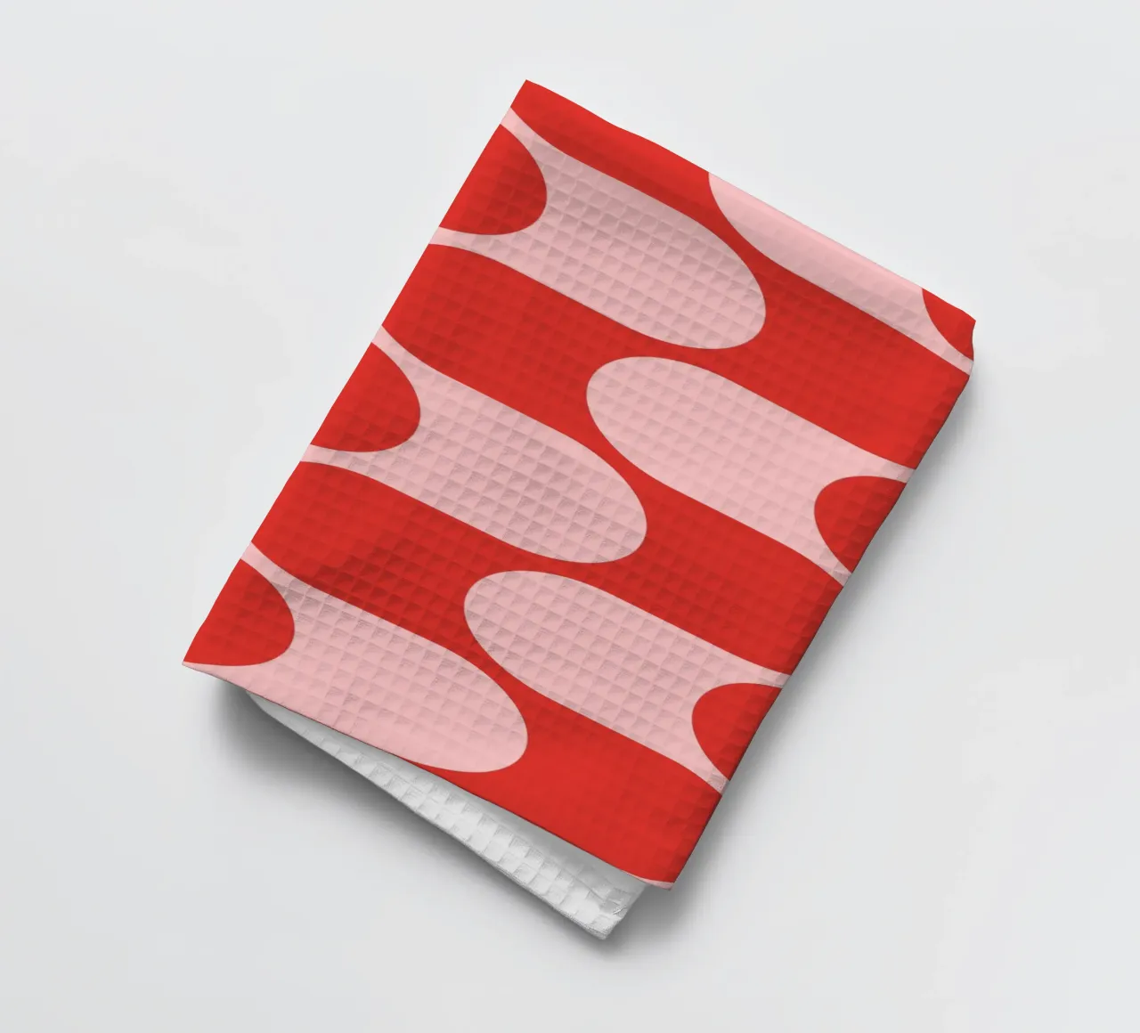 Retro Vibes | Pink & Red 70s-Inspired Art Print canovaccio da cucina da PrintCessStudio