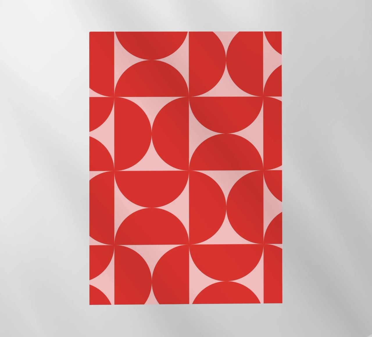 Sharp Shapes | Bold Pink & Red 70s-Inspired Art Print pellicola backlit da PrintCessStudio