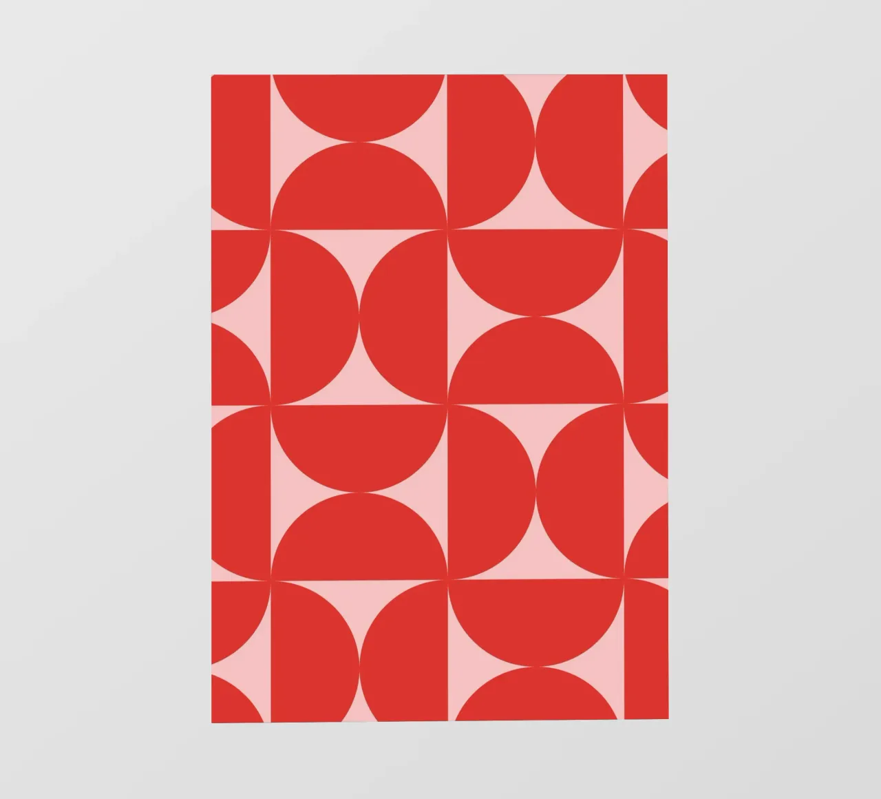 Sharp Shapes | Bold Pink & Red 70s-Inspired Art Print telo in pvc da PrintCessStudio