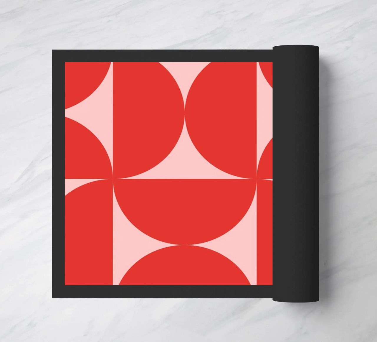 Sharp Shapes | Bold Pink & Red 70s-Inspired Art Print zerbino da PrintCessStudio
