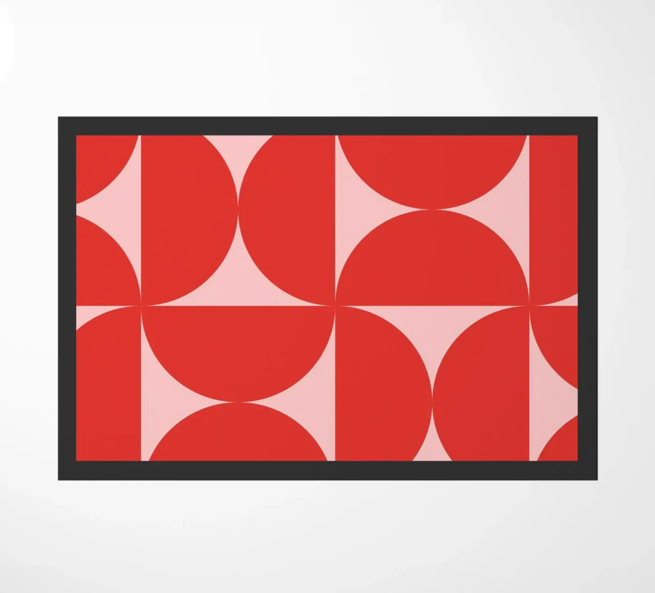 Sharp Shapes | Bold Pink & Red 70s-Inspired Art Print zerbino da PrintCessStudio