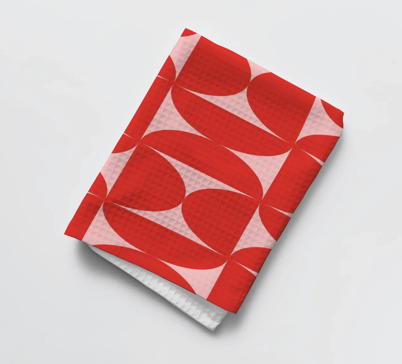 Sharp Shapes | Bold Pink & Red 70s-Inspired Art Print canovaccio da cucina da PrintCessStudio
