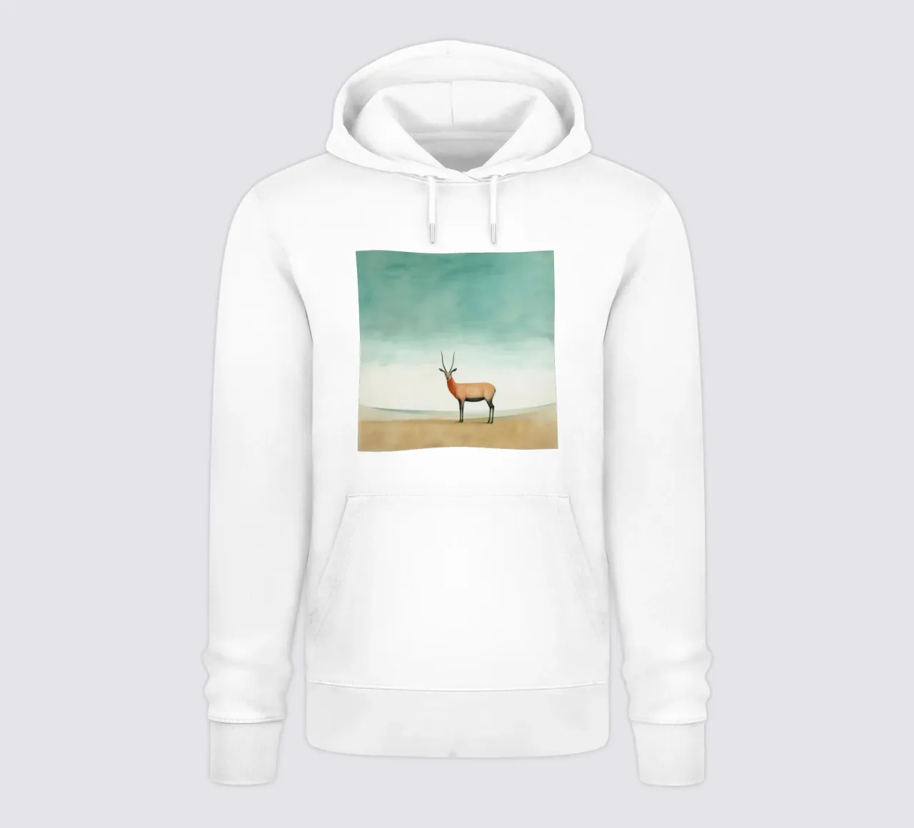 Antilope minima 2 felpa con cappuccio da Minimal Animal Art