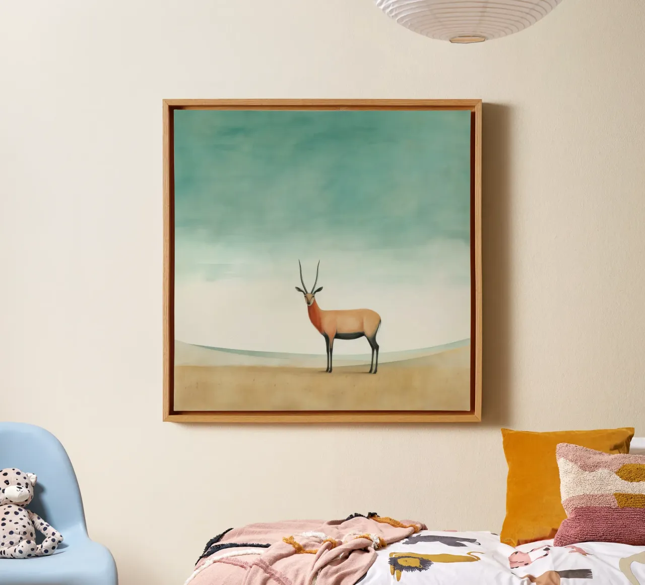 Minimal Antelope 2 canvas by Minimal Animal Art