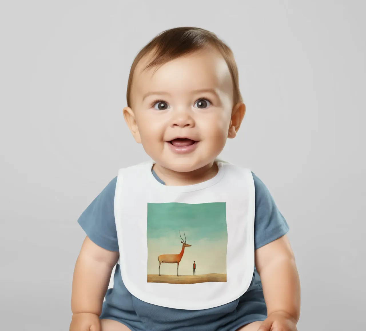 Antilope minima 3 bavaglino da Minimal Animal Art