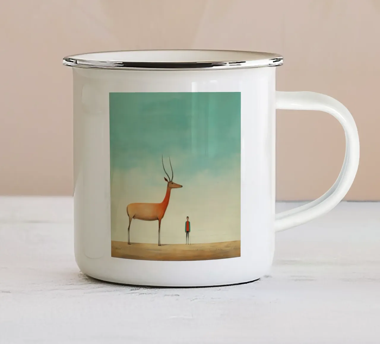 Antilope minima 3 tazza in smalto da Minimal Animal Art