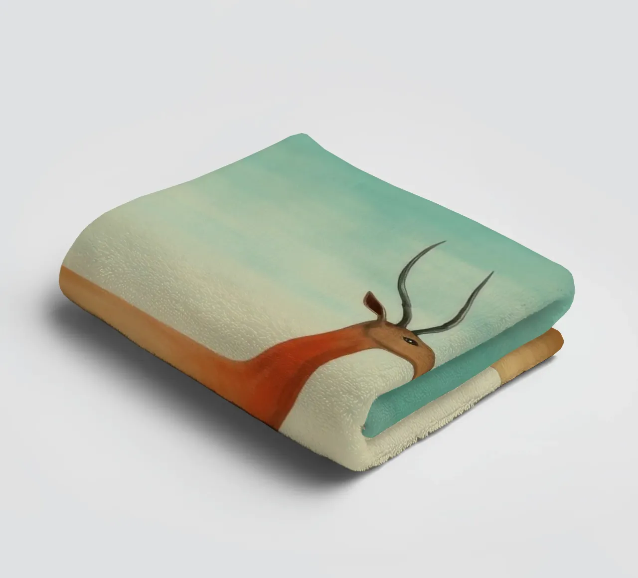 Minimal Antelope 3 towel by Minimal Animal Art