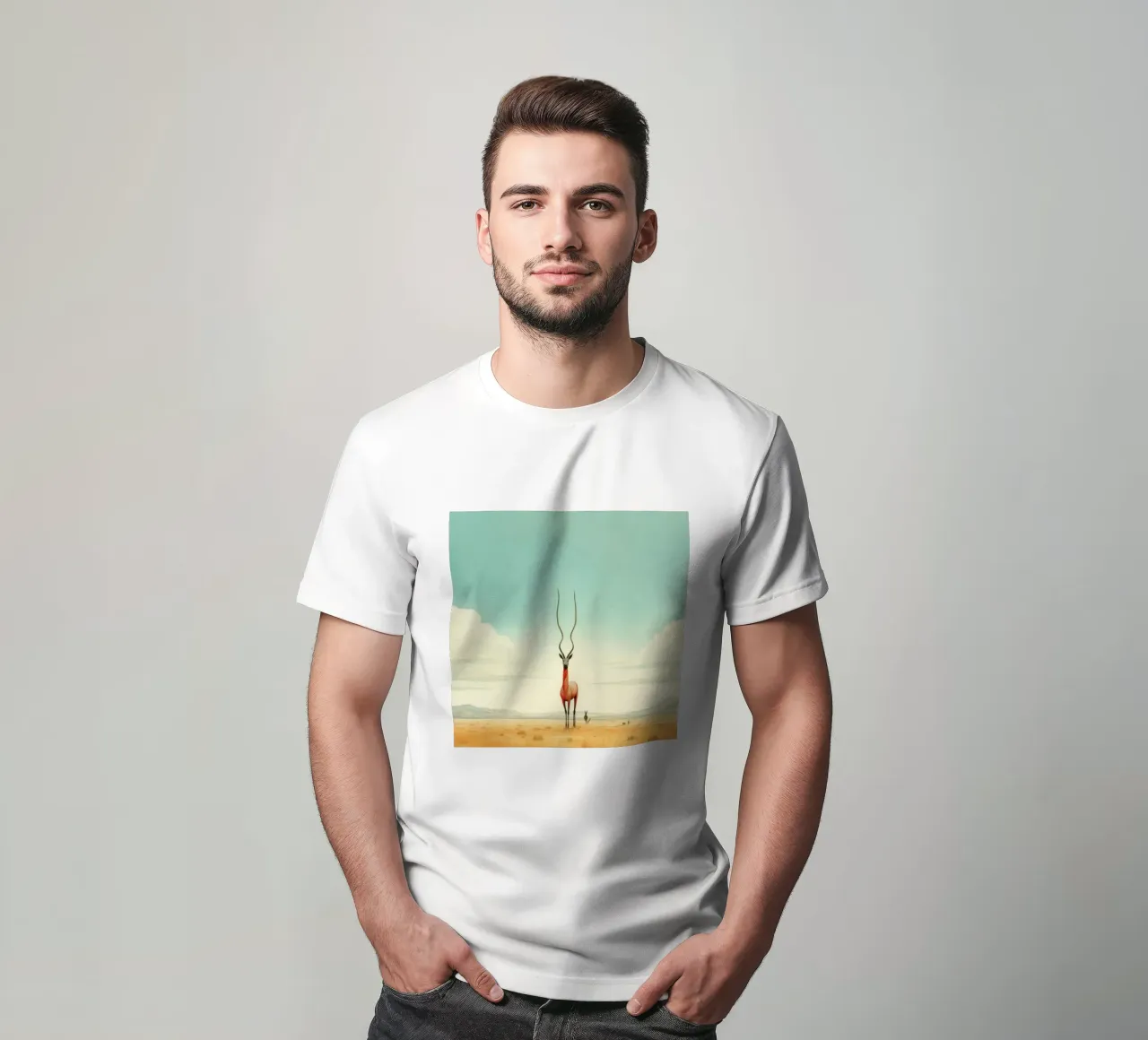 Antilope minima 4 t-shirt da Minimal Animal Art
