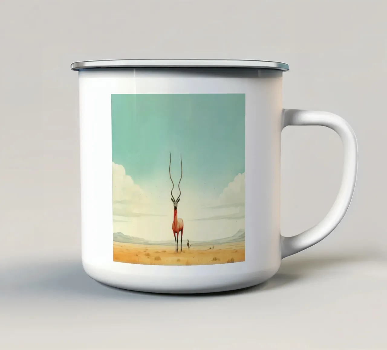 Antilope minima 4 tazza in smalto da Minimal Animal Art