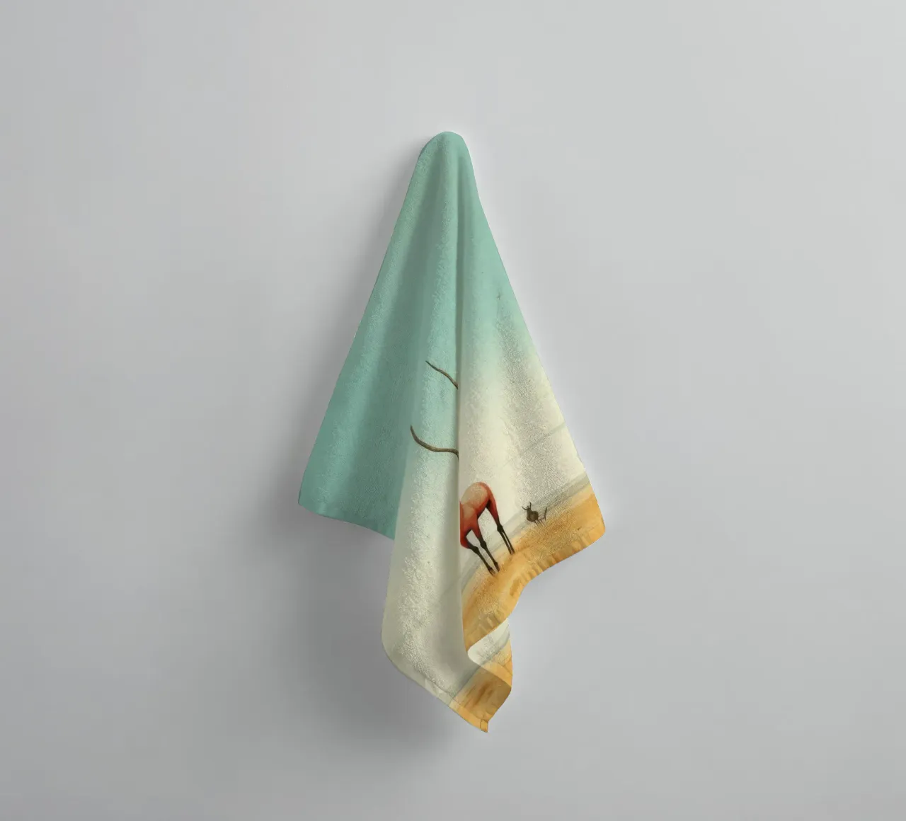 Minimal Antelope 4 towel by Minimal Animal Art
