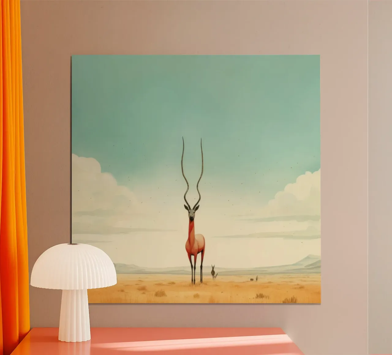 Antilope minima 4 carta hahnemühle da Minimal Animal Art