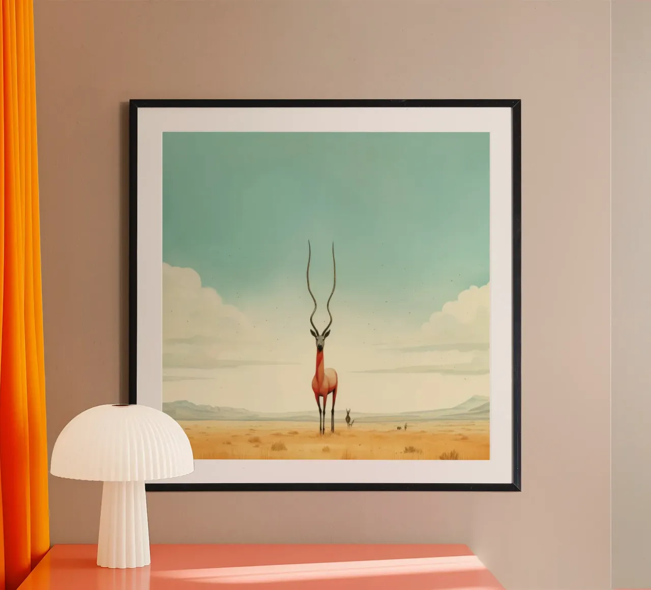 Antilope minima 4 carta hahnemühle da Minimal Animal Art