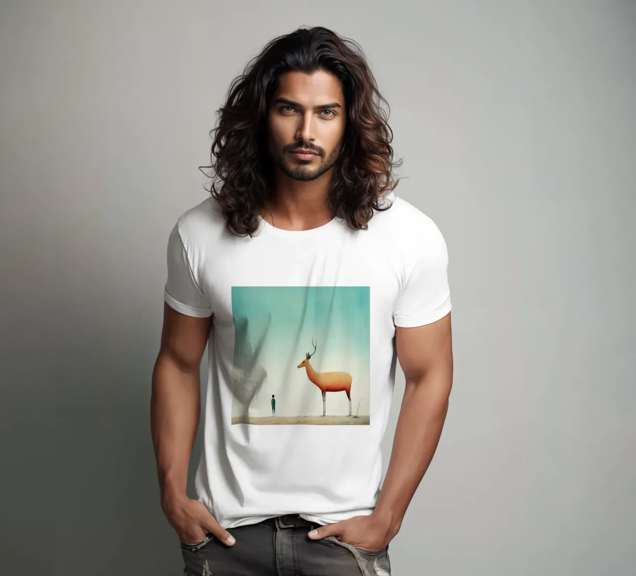 Antilope minima 1 t-shirt da Minimal Animal Art