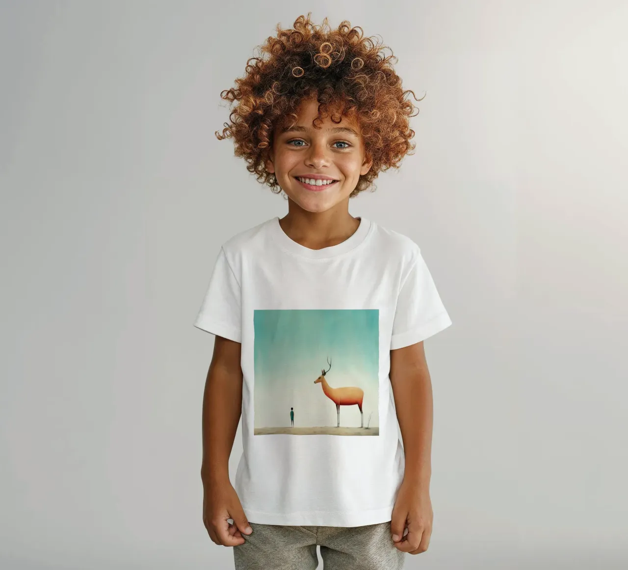 Minimal Antelope 1 kids t-shirt by Minimal Animal Art