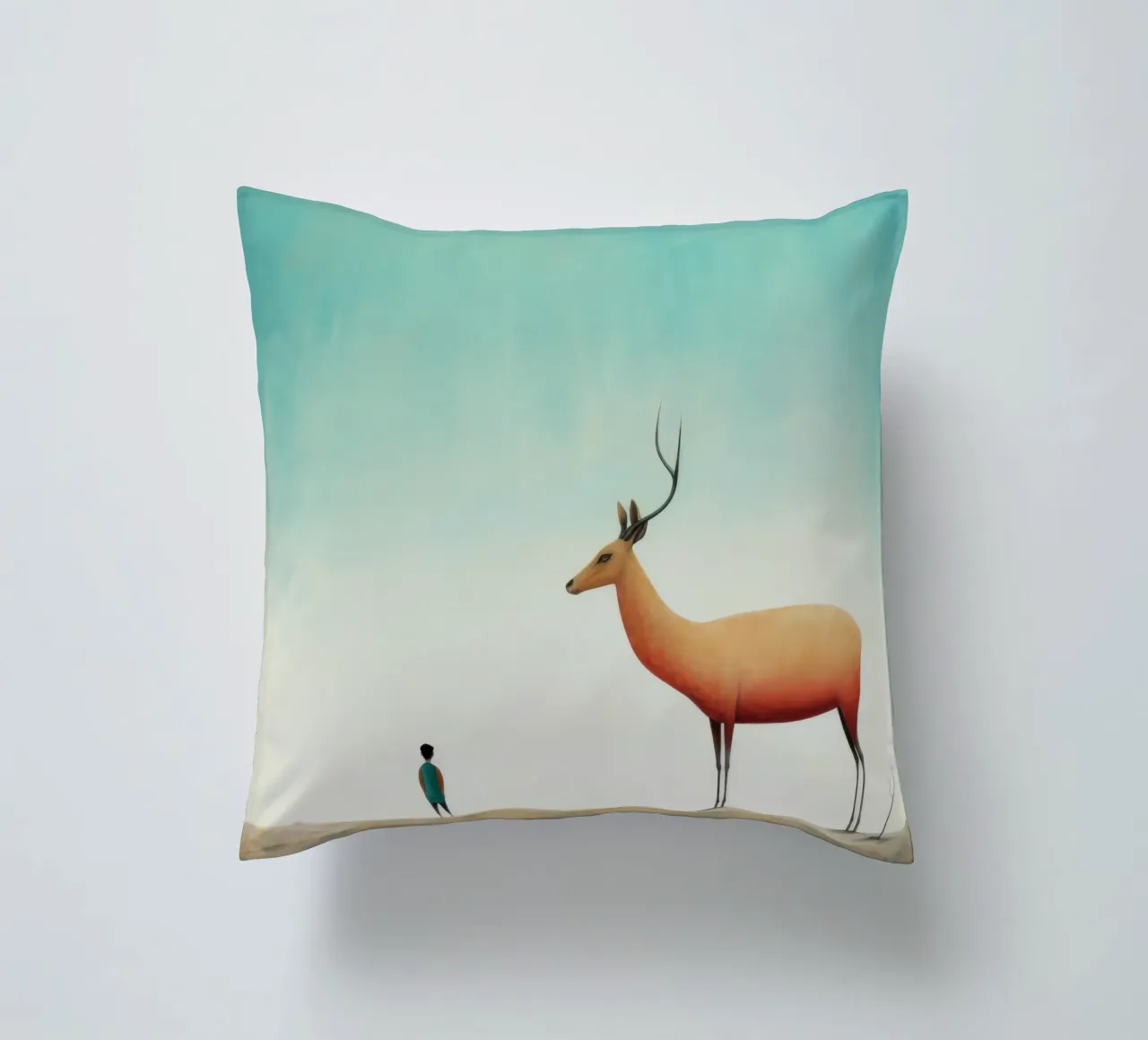 Minimal Antilope 1 Kissen von Minimal Animal Art