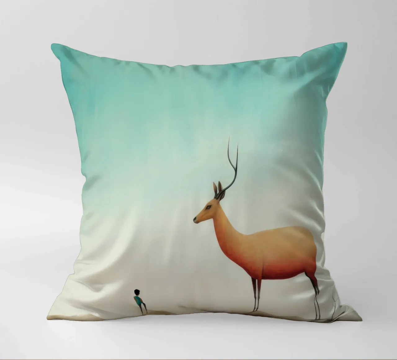 Minimal Antilope 1 Kissen von Minimal Animal Art