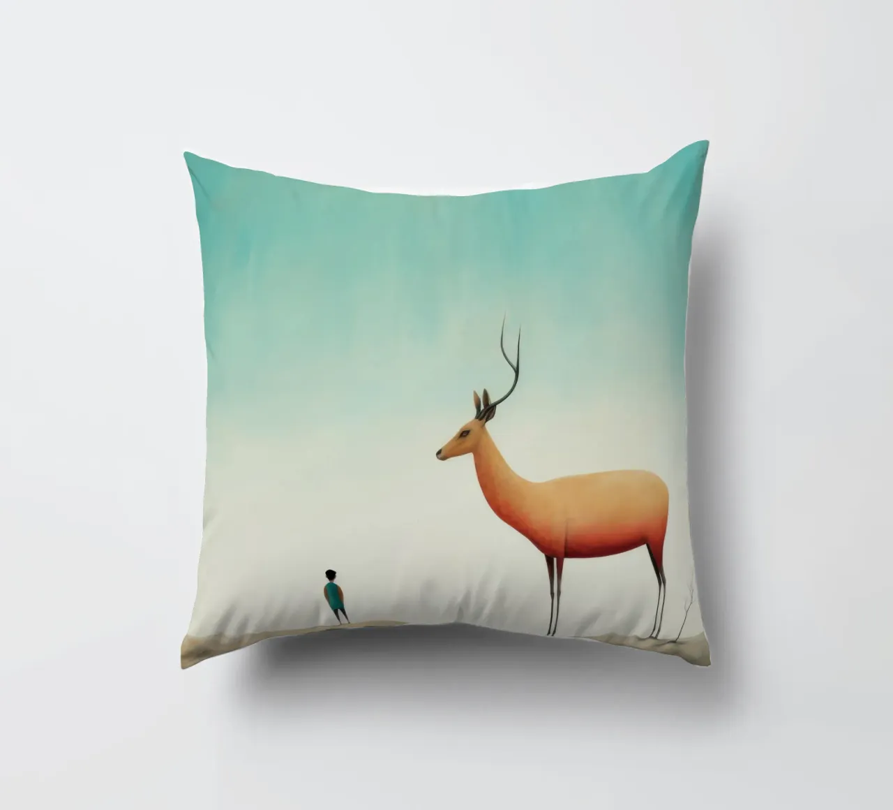 Minimal Antilope 1 Kissen von Minimal Animal Art