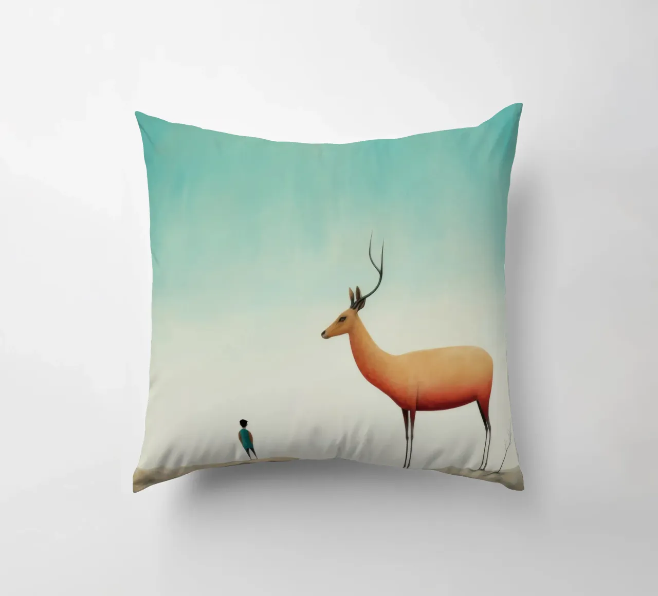 Minimal Antilope 1 Kissen von Minimal Animal Art
