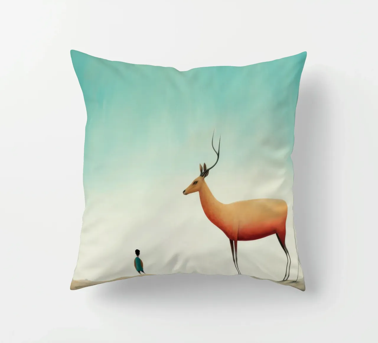 Minimal Antilope 1 Kissen von Minimal Animal Art