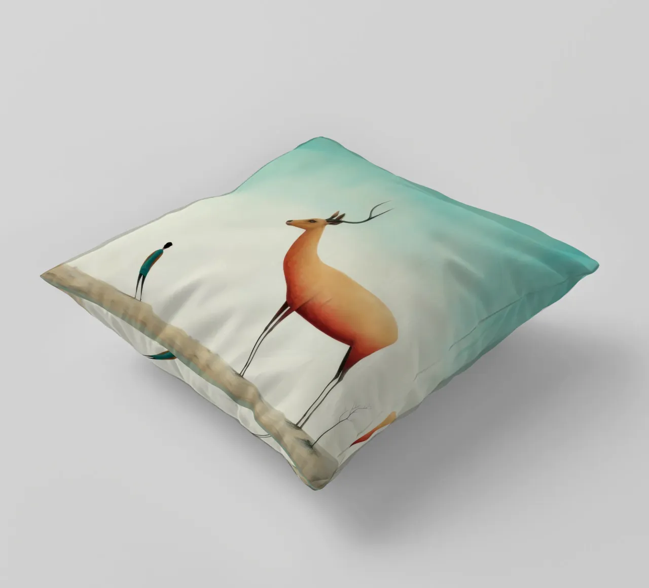 Minimal Antilope 1 Kissen von Minimal Animal Art
