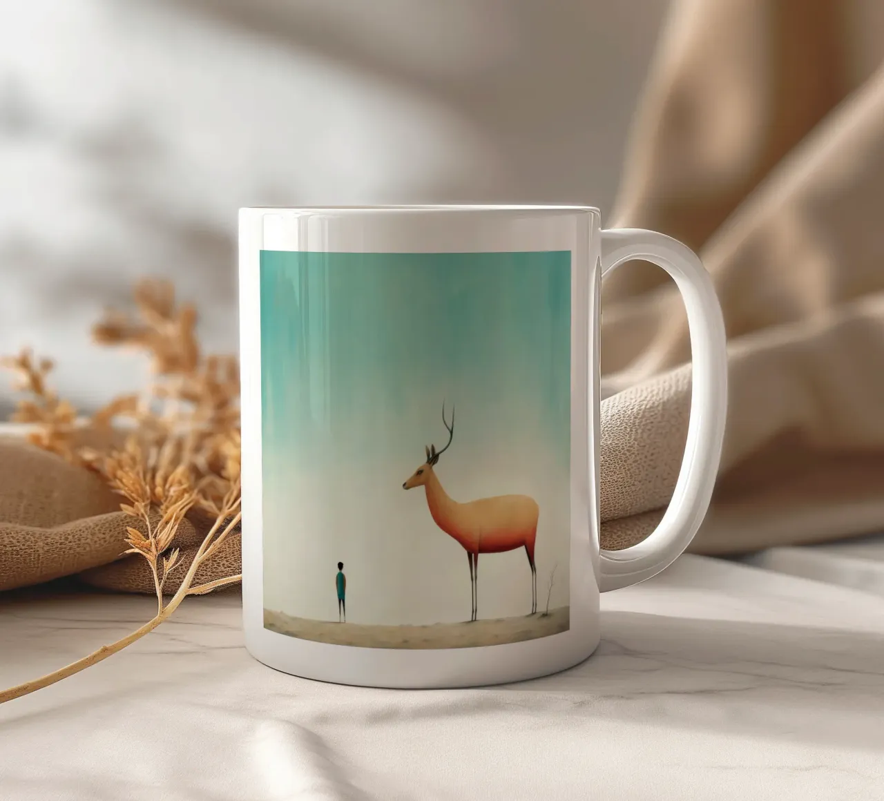 Antilope minima 1 tazza in ceramica da Minimal Animal Art
