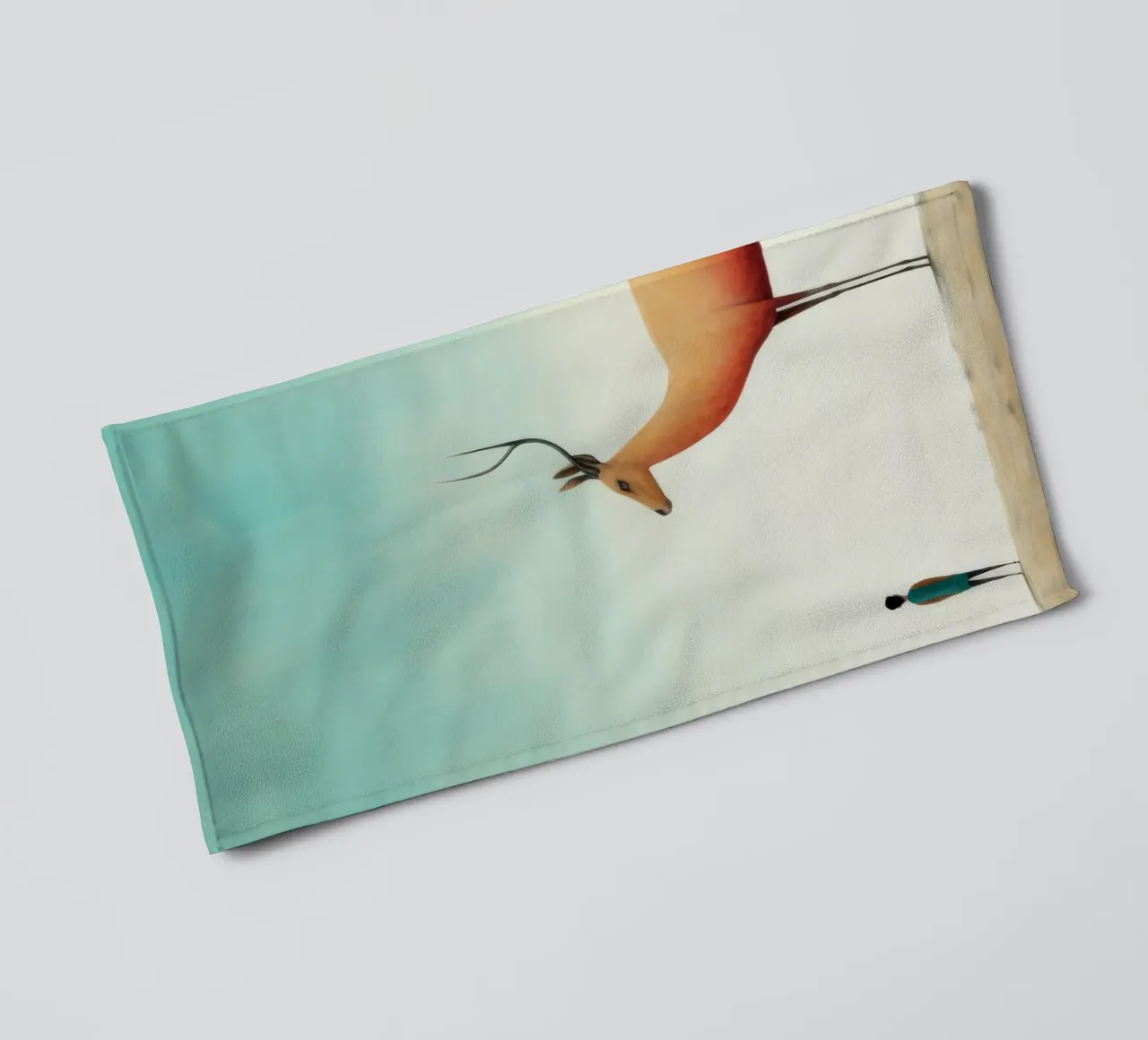 Minimal Antelope 1 towel by Minimal Animal Art