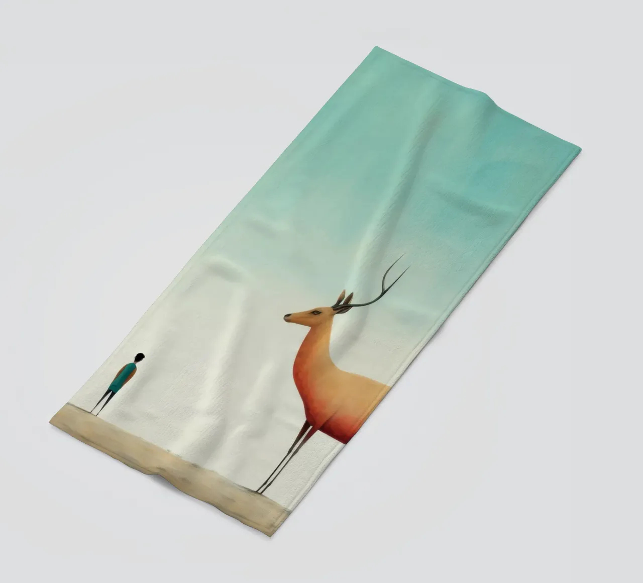 Minimal Antelope 1 beach towel by Minimal Animal Art