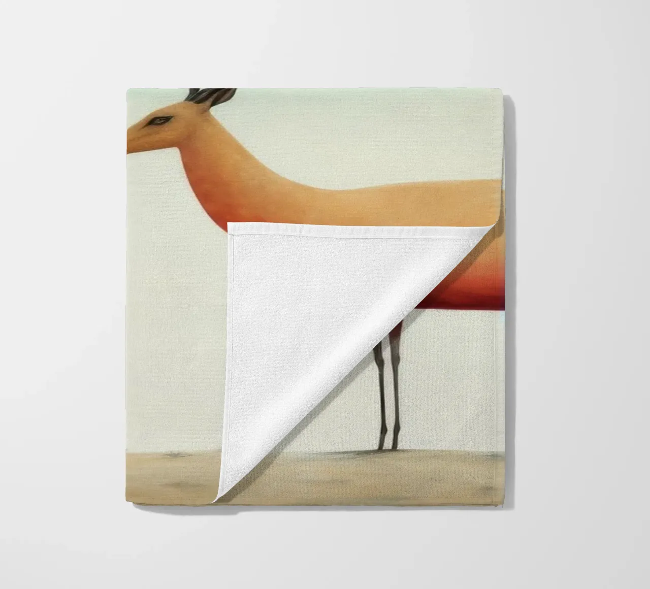 Minimal Antelope 1 beach towel by Minimal Animal Art