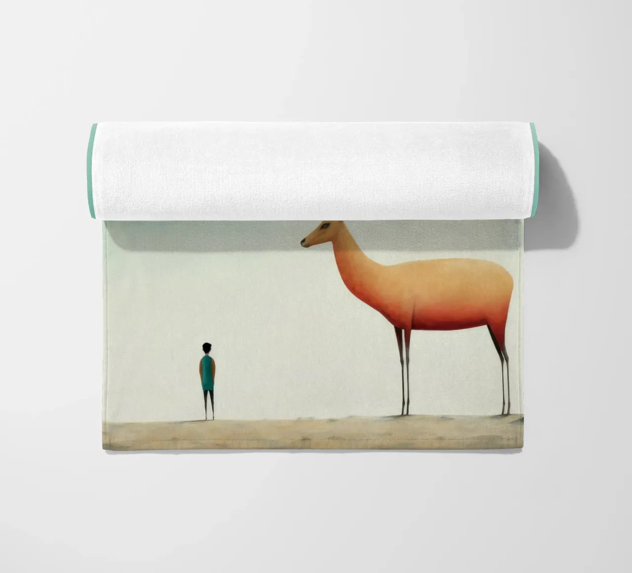 Minimal Antelope 1 beach towel by Minimal Animal Art