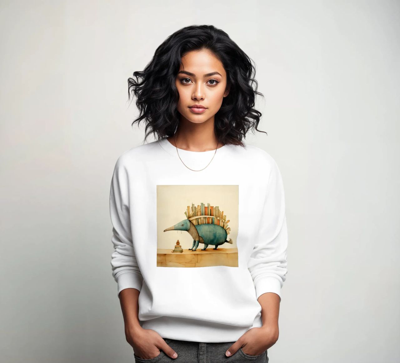 Armadillo mínimo 2 sudadera de Minimal Animal Art
