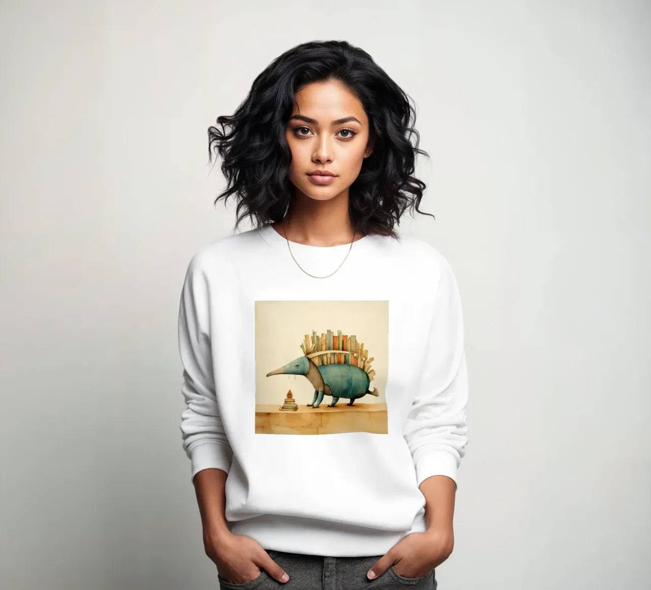 Minimal Gürteltier 2 Sweatshirt von Minimal Animal Art