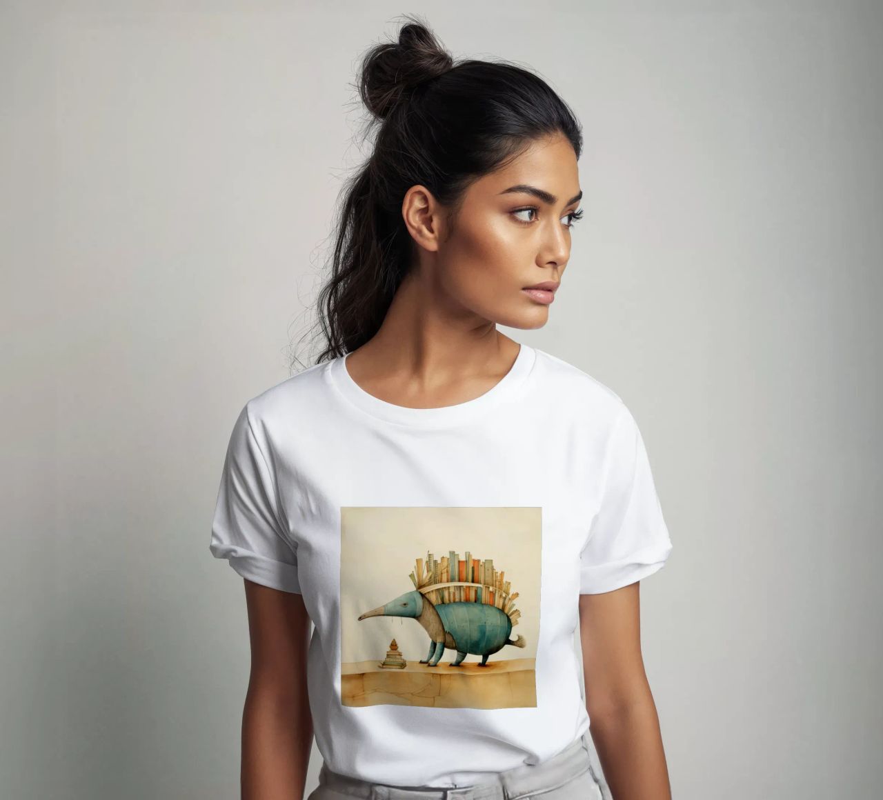 Armadillo mínimo 2 camiseta de Minimal Animal Art