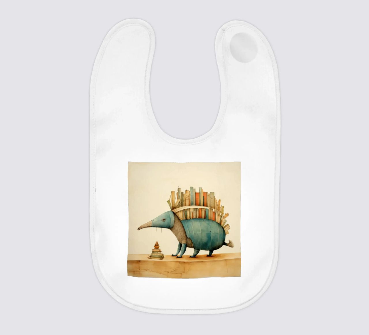 Armadillo mínimo 2 babero de Minimal Animal Art