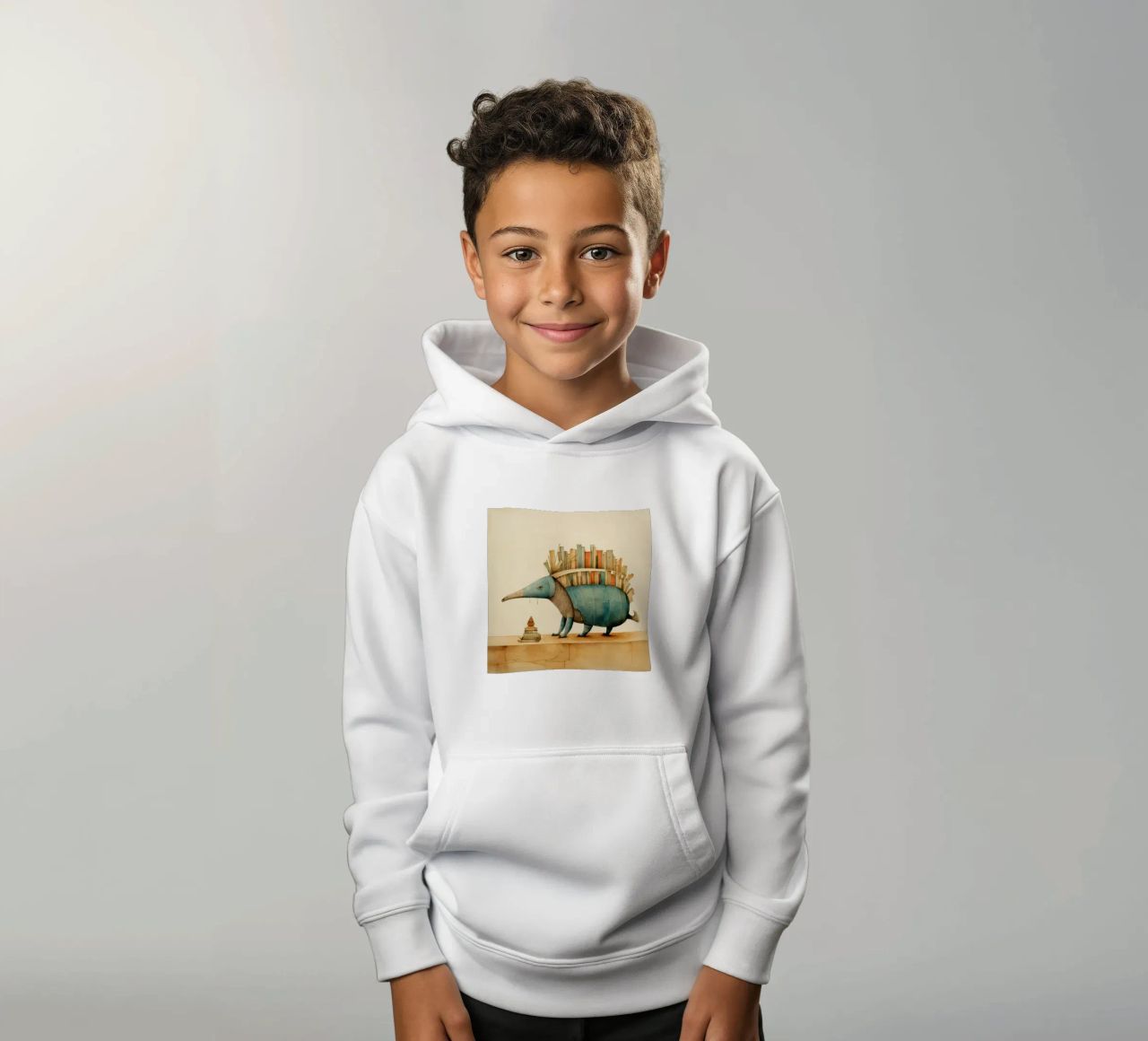 Armadillo mínimo 2 sudadera con capucha para niño de Minimal Animal Art