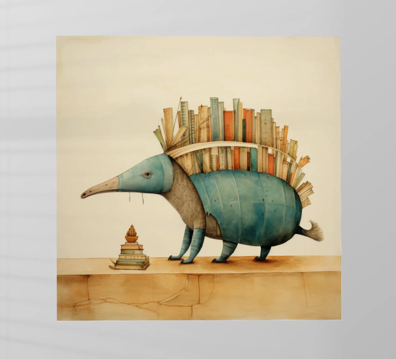 Armadillo mínimo 2 lámina retroiluminada de Minimal Animal Art