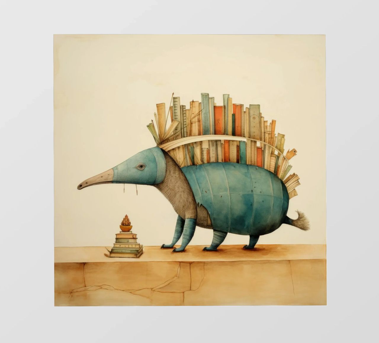Armadillo mínimo 2 lámina retroiluminada de Minimal Animal Art