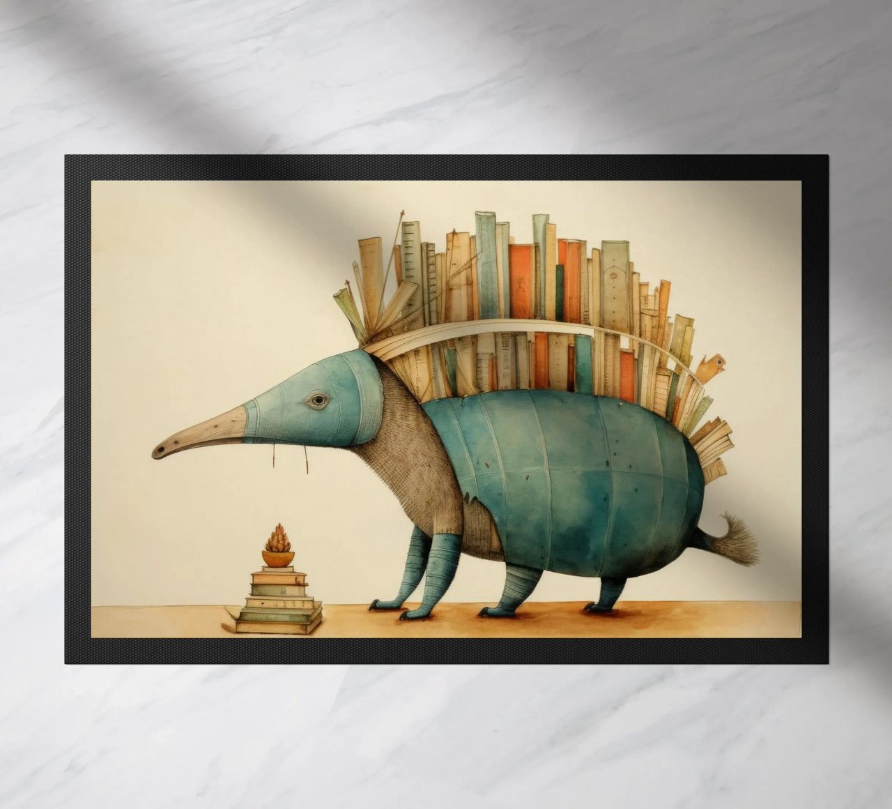 Armadillo mínimo 2 felpudo de Minimal Animal Art