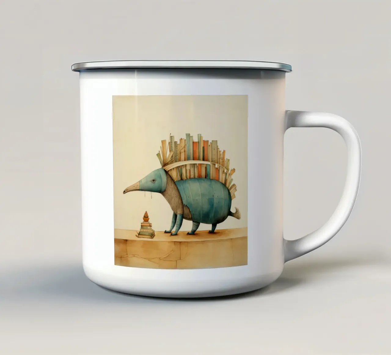 Armadillo mínimo 2 taza de esmalte de Minimal Animal Art