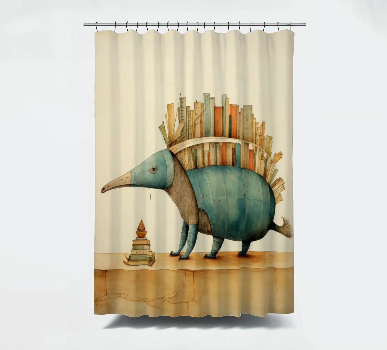 Armadillo mínimo 2 cortina de baño de Minimal Animal Art