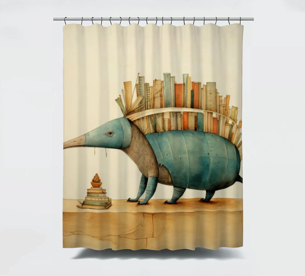 Armadillo mínimo 2 cortina de baño de Minimal Animal Art