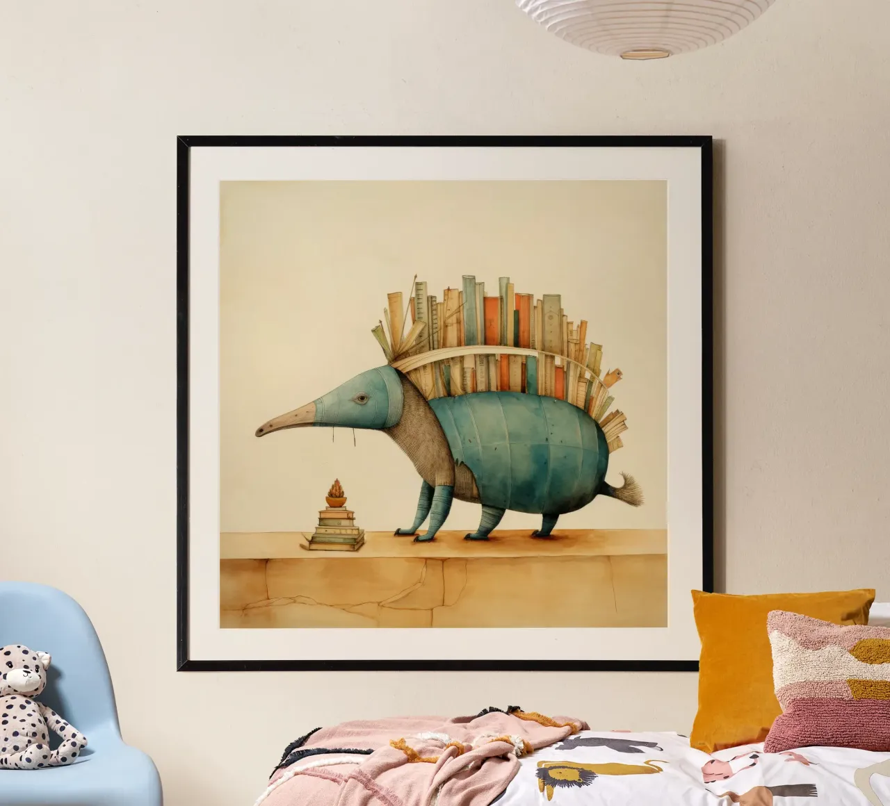 Minimo Armadillo poster da Minimal Animal Art