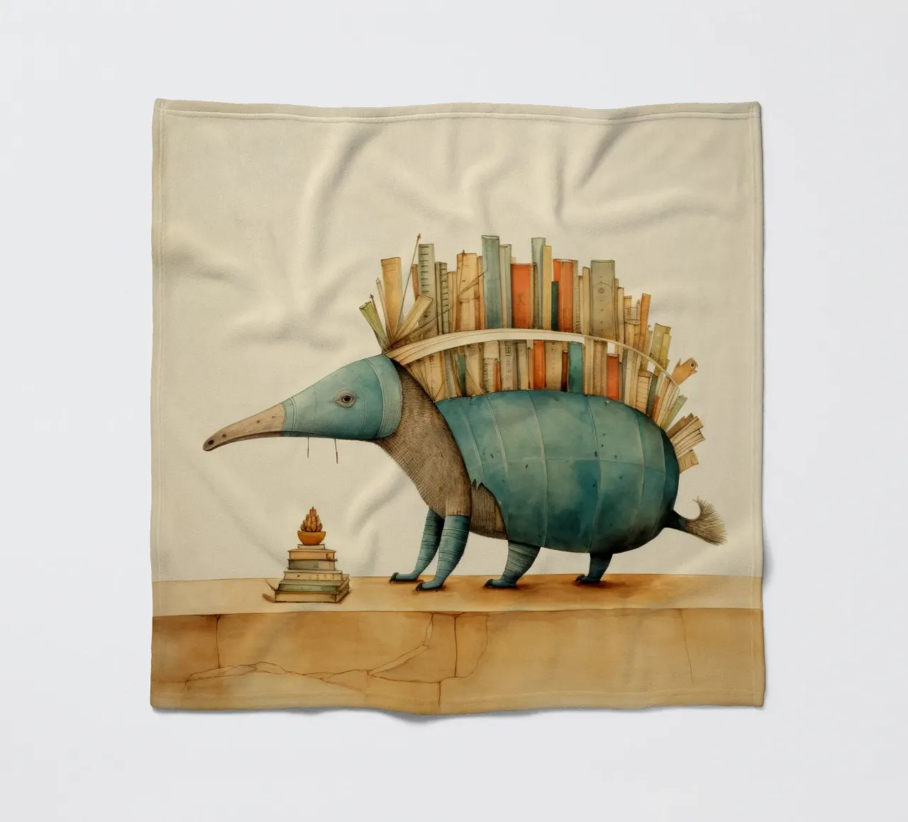 Armadillo minimale 2 coperta in pile da Minimal Animal Art