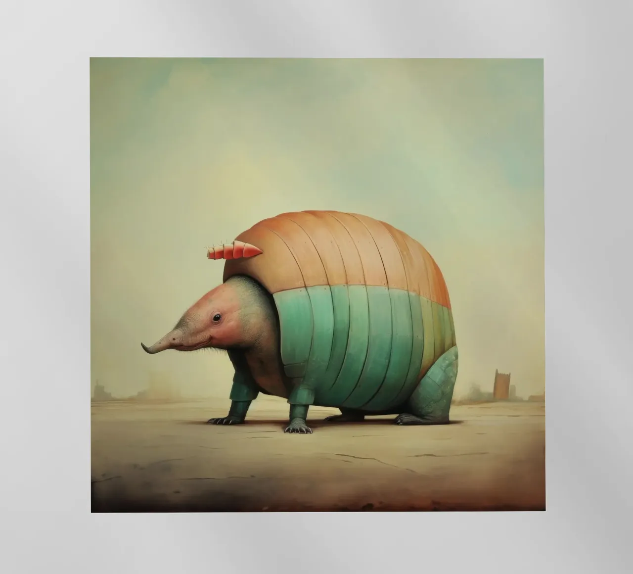 Armadillo minimale 3 pellicola backlit da Minimal Animal Art