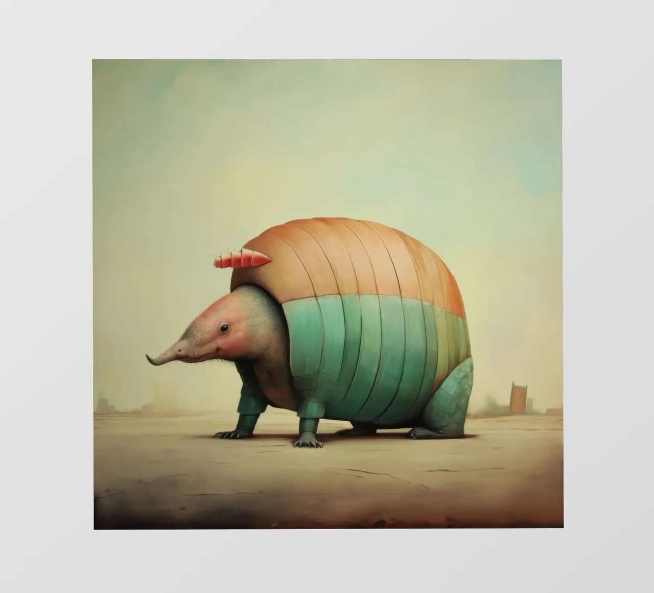 Armadillo minimale 3 pellicola backlit da Minimal Animal Art