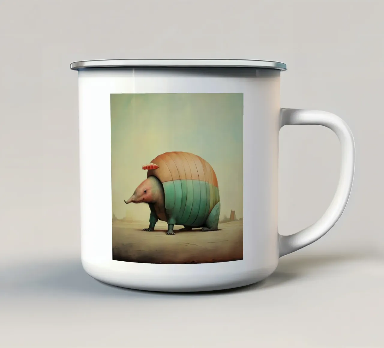 Armadillo minimale 3 tazza in smalto da Minimal Animal Art
