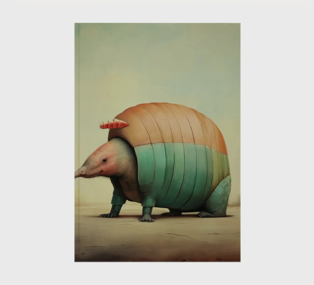 Minimal Armadillo 3 notebook by Minimal Animal Art