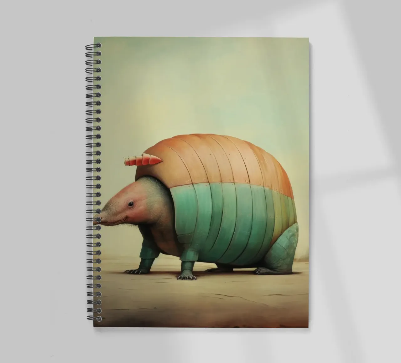 Minimal Armadillo 3 spiral notebook by Minimal Animal Art