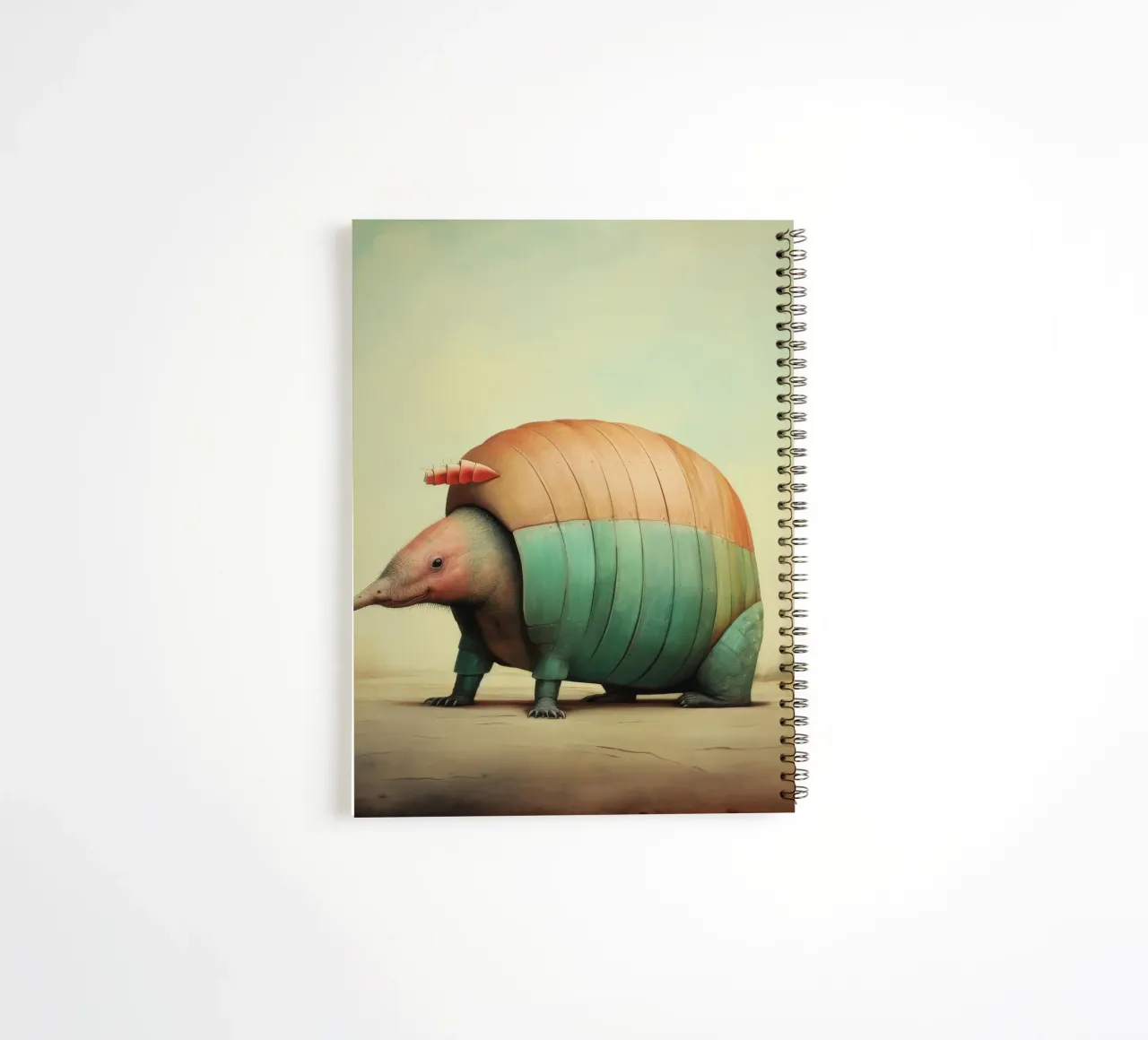 Minimal Armadillo 3 spiral notebook by Minimal Animal Art