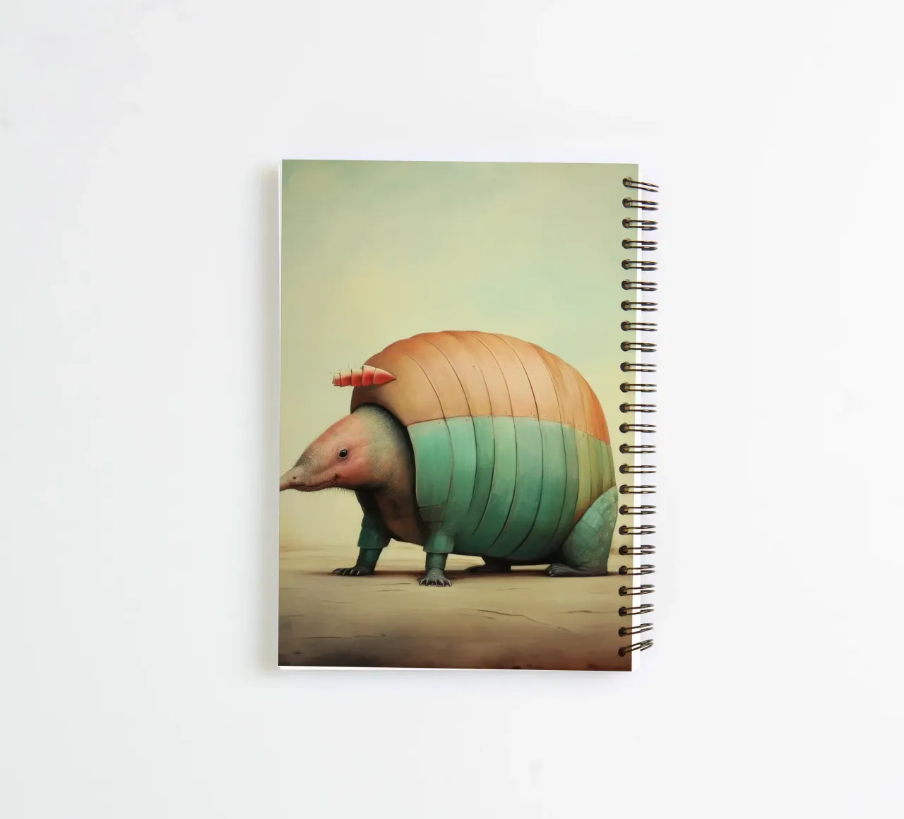 Minimal Armadillo 3 spiral notebook by Minimal Animal Art