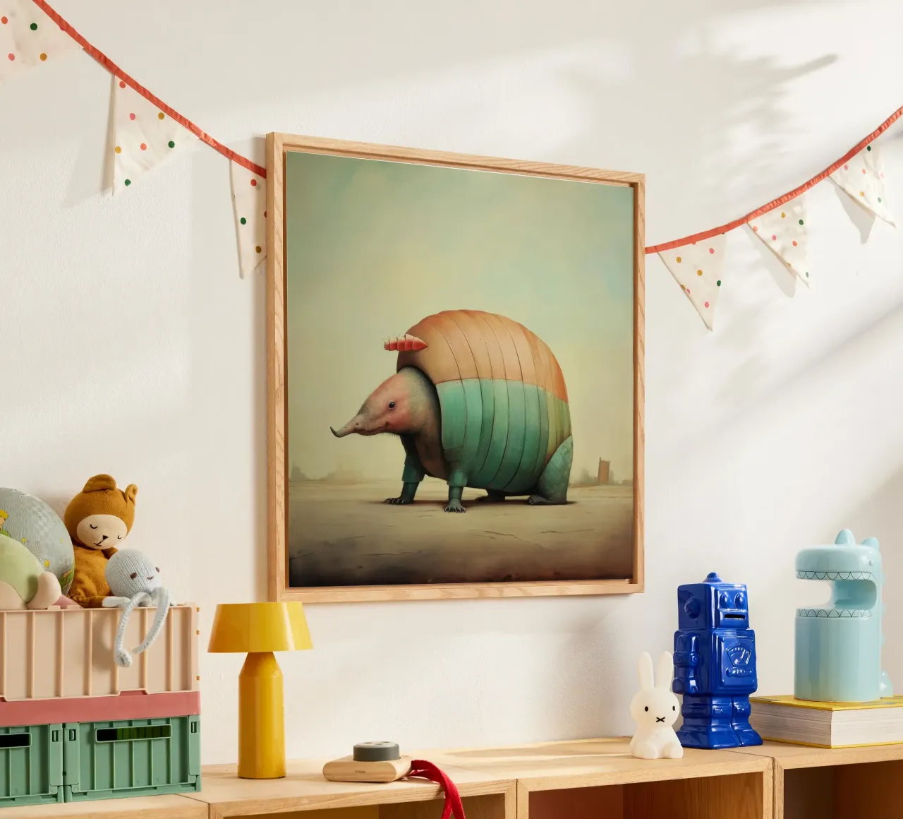 Minimal Armadillo acrylic glass by Minimal Animal Art